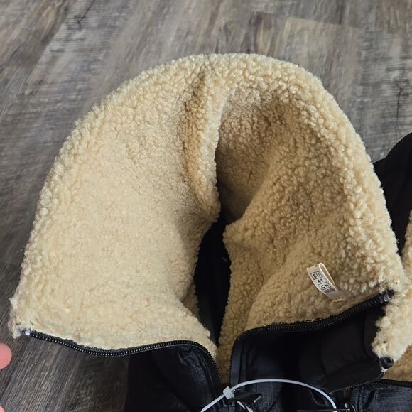 🐢  Zara Black Quilted Shearling Lined Snow Boots Size 10, EURO size 41 - Picture 8 of 10